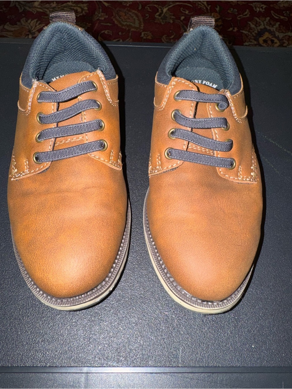 Sonoma Brown and Black Boys' Dress Lace-Up Shoes